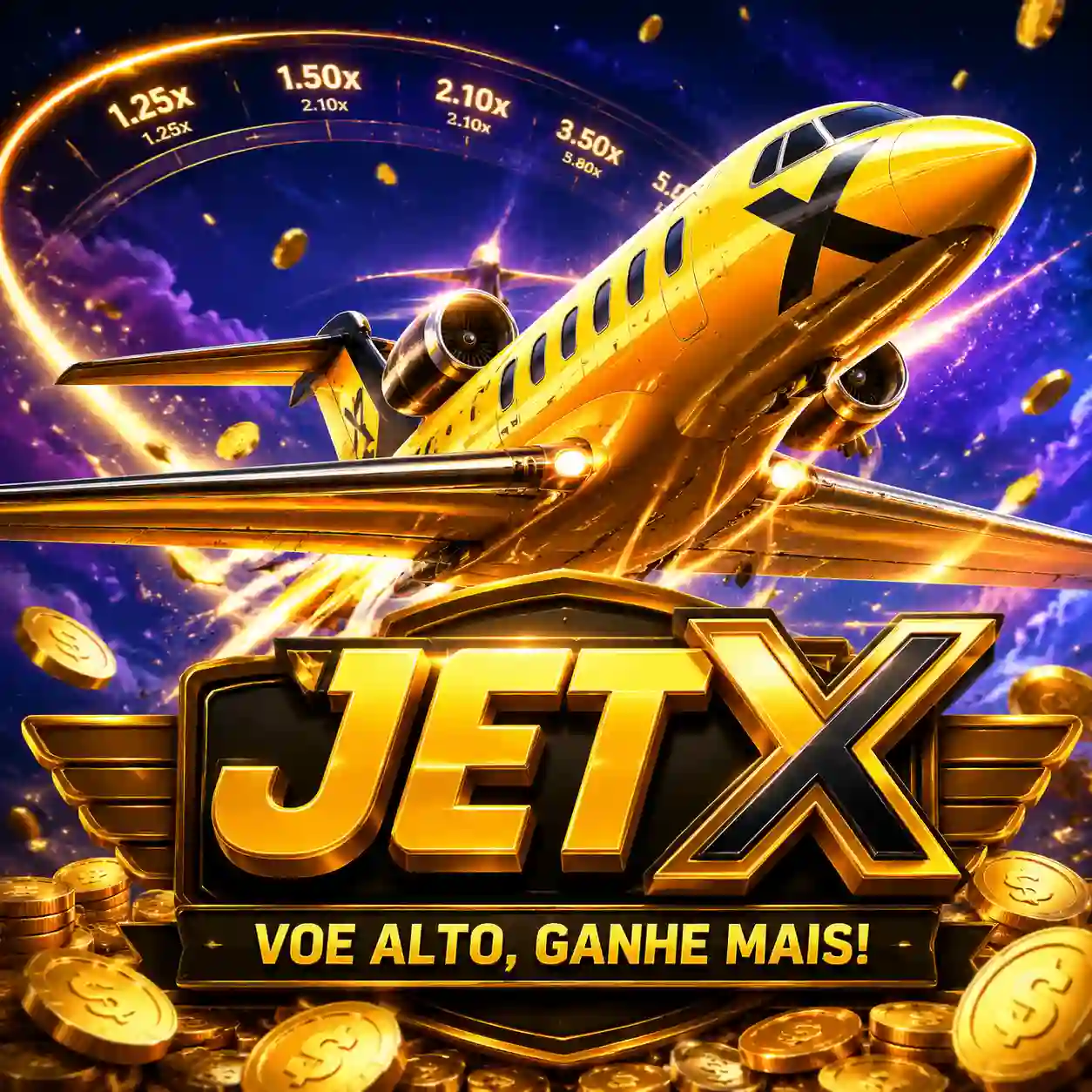JetX com foguete e curva de multiplicador