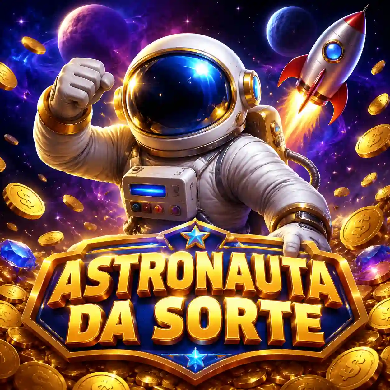 Crash Spaceman com astronauta e multiplicador